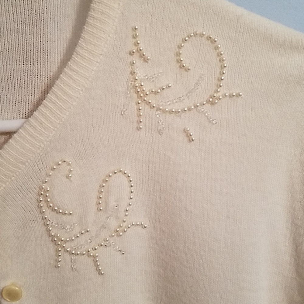 VINTAGE 50's/60's BEAUTIFUL beaded cardigan M/L